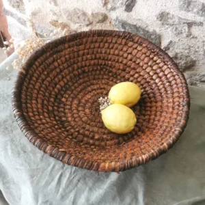 Ancien panier à pain, en paille tressée