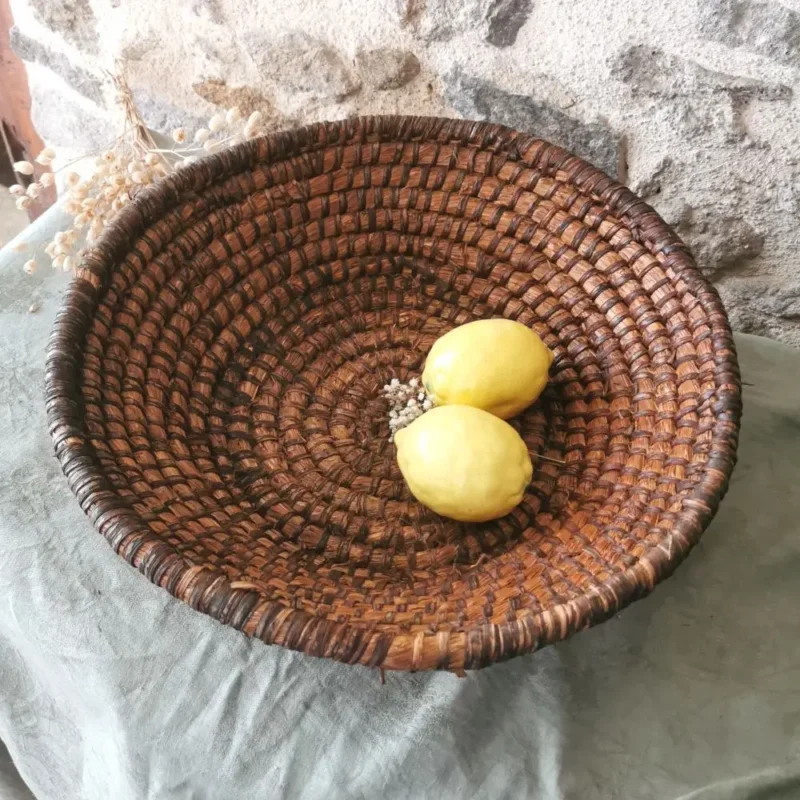 Ancien panier à pain, en paille tressée
