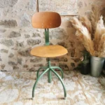 Ancienne chaise d'atelier réglable, Vintage industriel