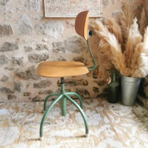 Ancienne chaise d'atelier réglable, Vintage industriel
