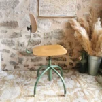 Ancienne chaise d'atelier réglable, Vintage industriel