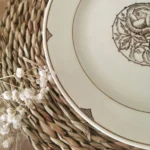 Assiette sur pied Vintage, Digoin Sarreguemines, Rose Art Déco 2 Assiette sur pied Vintage, Digoin Sarreguemines, Rose Art Déco