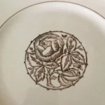 Assiette sur pied Vintage, Digoin Sarreguemines, Rose Art Déco 3 Assiette sur pied Vintage, Digoin Sarreguemines, Rose Art Déco