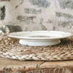 Assiette sur pied Vintage, Digoin Sarreguemines, Rose Art Déco 4 Assiette sur pied Vintage, Digoin Sarreguemines, Rose Art Déco