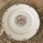 Assiette sur pied Vintage, Digoin Sarreguemines, Rose Art Déco 5 Assiette sur pied Vintage, Digoin Sarreguemines, Rose Art Déco
