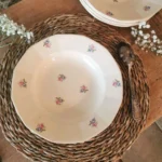 Assiettes creuses Digoin Sarreguemines petites fleurs