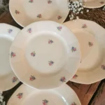 Assiettes plates Digoin Sarreguemines petites fleurs