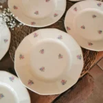 Assiettes plates Digoin Sarreguemines petites fleurs