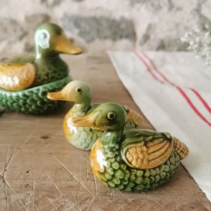Barbotine canards, Salière Poivrière et pot à Moutarde Vintage
