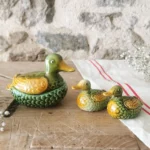 Barbotine canards, Salière Poivrière et pot à Moutarde Vintage