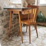 Bureau et sa Chaise Baumann Vintage 1960