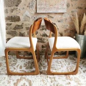 Chaise Traineau Baumann années 70. 2