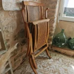 Chaise longue ancienne pliable, Transat Paquebot Croisiere 1900