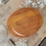 Cloche à Fromage Vintage, plateau en bois 1960