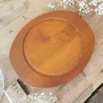 Cloche à Fromage Vintage, plateau en bois 1960