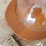 Cloche à Fromage Vintage, plateau en bois 1960