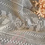 Dessus de Lit ancien teint vert Kaki 3 Dessus de Lit ancien en crochet, teint en vert Kaki