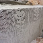 Dessus de Lit ancien teint vert Kaki 6 Dessus de Lit ancien en crochet, teint en vert Kaki