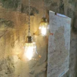 Duo de Lampes Baladeuses Vintage, Tulipe verre fumé