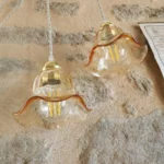 Duo de Lampes Baladeuses Vintage, Tulipe verre fumé