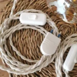 Duo de Lampes Baladeuses Vintage, Tulipe verre fumé