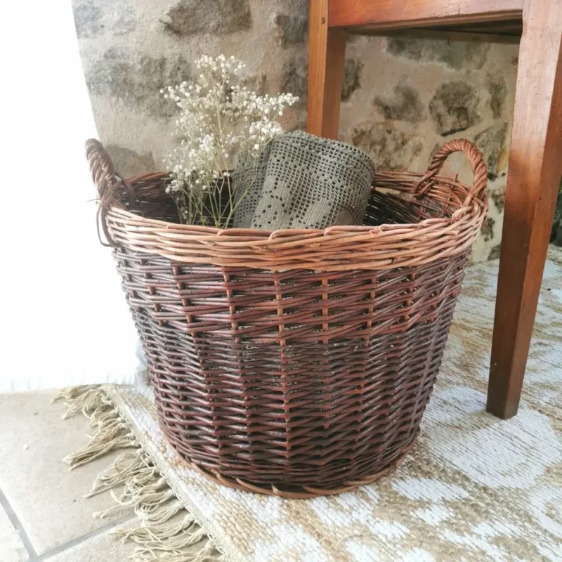 Grand panier en osier, Manne 50 cm