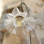 Lampe Baladeuse Globe mouchoir Art Déco, Cable Kaki