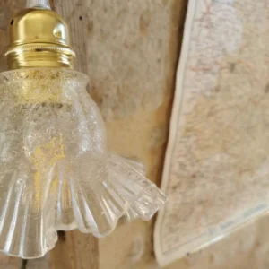 Lampe Baladeuse Globe mouchoir Art Déco, Cable Kaki