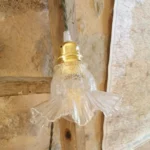 Lampe Baladeuse Globe mouchoir Art Déco, Cable Kaki