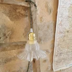 Lampe Baladeuse Globe mouchoir Art Déco, Cable Kaki