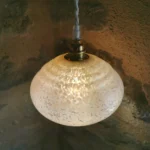 Lampe Baladeuse Vintage, Verre de Clichy Rose