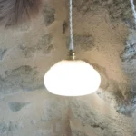 Lampe Baladeuse Vintage, Verre de Clichy Rose