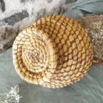 Panier Vintage Bourgne, vannerie artisanal en paille tressée 4 Panier Vintage Bourgne, vannerie artisanal en paille tressée