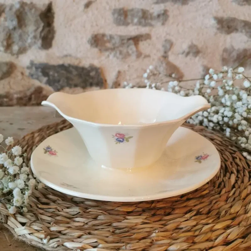 Saucière Digoin Sarreguemines petites fleurs