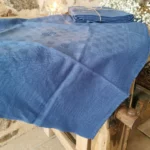 Serviettes de table anciennes teintées Bleu, Brodées MP