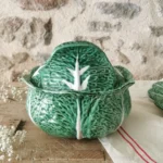 Soupière et Plat en Barbotine Chou Vintage