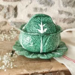 Soupière et Plat en Barbotine Chou Vintage