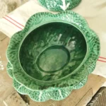 Soupière et Plat en Barbotine Chou Vintage