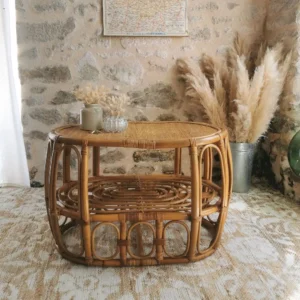 Table basse Vintage en Rotin