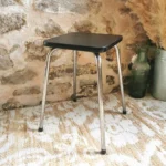Tabouret vintage formica noir
