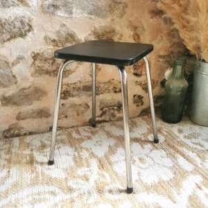 Tabouret vintage formica noir