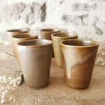 Tasse gobelet en grès Vintage Digoin