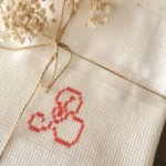 Torchon ancien nid d'abeille monogramme B 1 Torchon ancien nid d'abeille monogramme B
