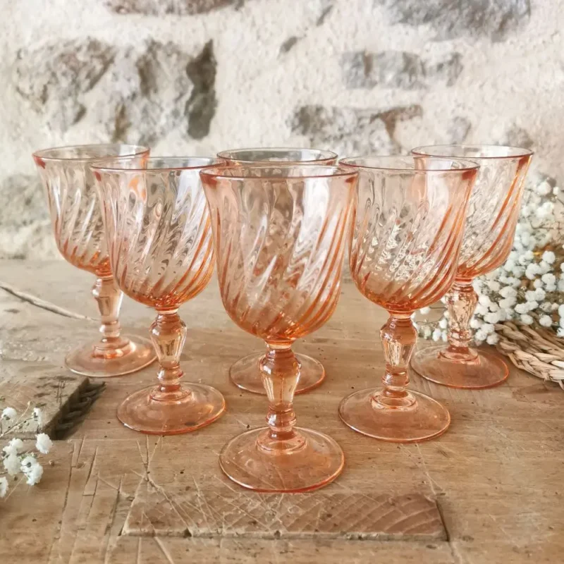 Verres à pied rose Vintage, Rosaline Luminarc